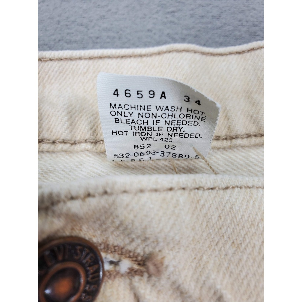 Levis 561 Relaxed Fit Jeans Women 18 M Beige Vintage 90s Made in USA Tapered Leg - Picture 3 of 10